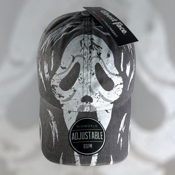 NWT Ghostface Scream Hat Bioworld Adjustable OSFM NEW Strapback - Picture 1 of 4